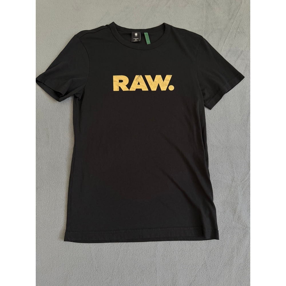 G-Star RAW Mens Holorn R T S/S Graphic T-Shirt Black Gold XS D16923-8415-6484